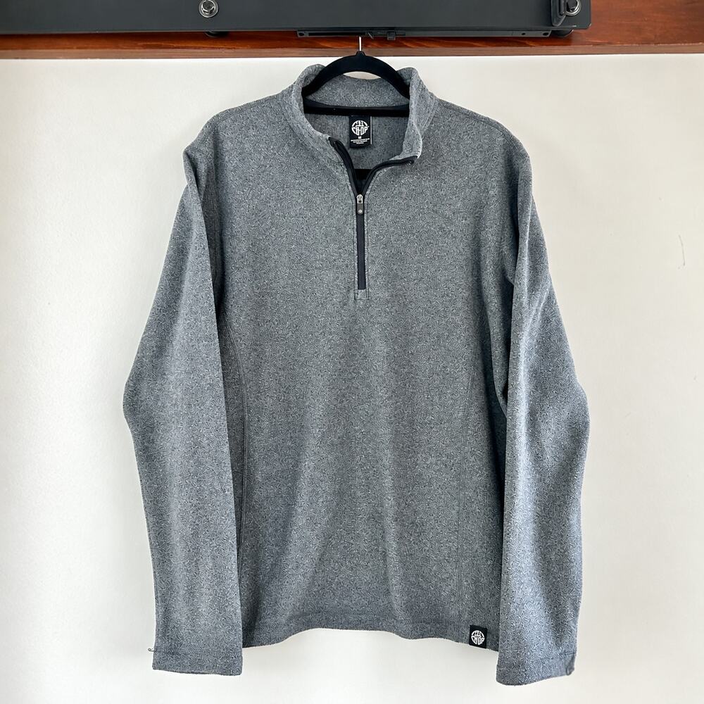 REI Co-op Men’s Medium Gray Quarter Zip Fleece Pullover Hiking